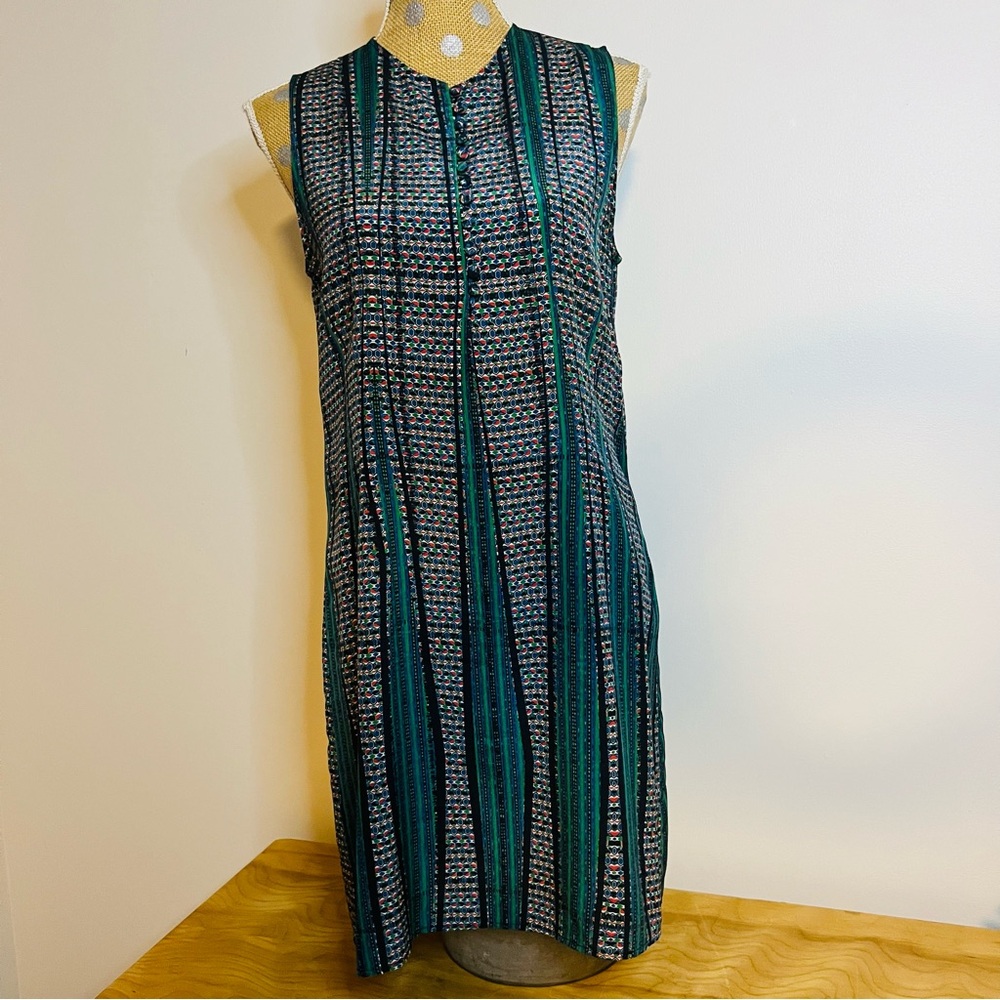 Tucker Green, Multicolor Geometric Print Silk Shift